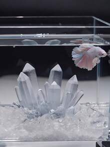 3D Transparent Crystal Ornament, Mini Aquarium Decor Theme Figurine, Resin Material, Handmade, Exquisite Craftsmanship, Luxurious Desktop Decor Simulated Crystal Cluster, Aquarium Landscaping