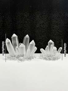 3D Transparent Crystal Ornament, Mini Aquarium Decor Theme Figurine, Resin Material, Handmade, Exquisite Craftsmanship, Luxurious Desktop Decor Simulated Crystal Cluster, Aquarium Landscaping