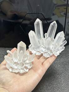 3D Transparent Crystal Ornament, Mini Aquarium Decor Theme Figurine, Resin Material, Handmade, Exquisite Craftsmanship, Luxurious Desktop Decor Simulated Crystal Cluster, Aquarium Landscaping