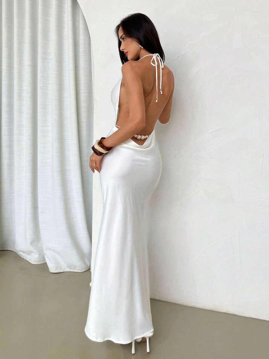 Ženska Bela Letnja Elegantna Haljina