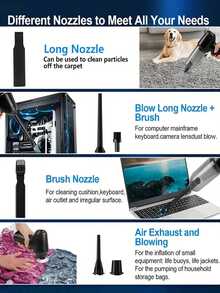 3-In-1 Car Vacuum Cleaner, Strong Suction Portable Cordless Vacuum Cleaner For Dry & Wet Use, 2400mAh
