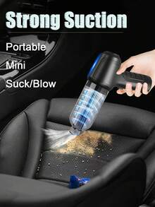 3-In-1 Car Vacuum Cleaner, Strong Suction Portable Cordless Vacuum Cleaner For Dry & Wet Use, 2400mAh