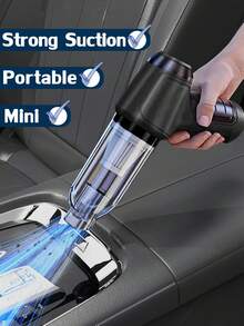 3-In-1 Car Vacuum Cleaner, Strong Suction Portable Cordless Vacuum Cleaner For Dry & Wet Use, 2400mAh