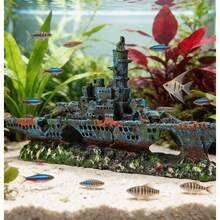Creative Fish Tank Landscaping Aquarium Accessories Fish Shrimp Avoiding Houses Fighter Jet Resin Crafts Aquarium Decorations