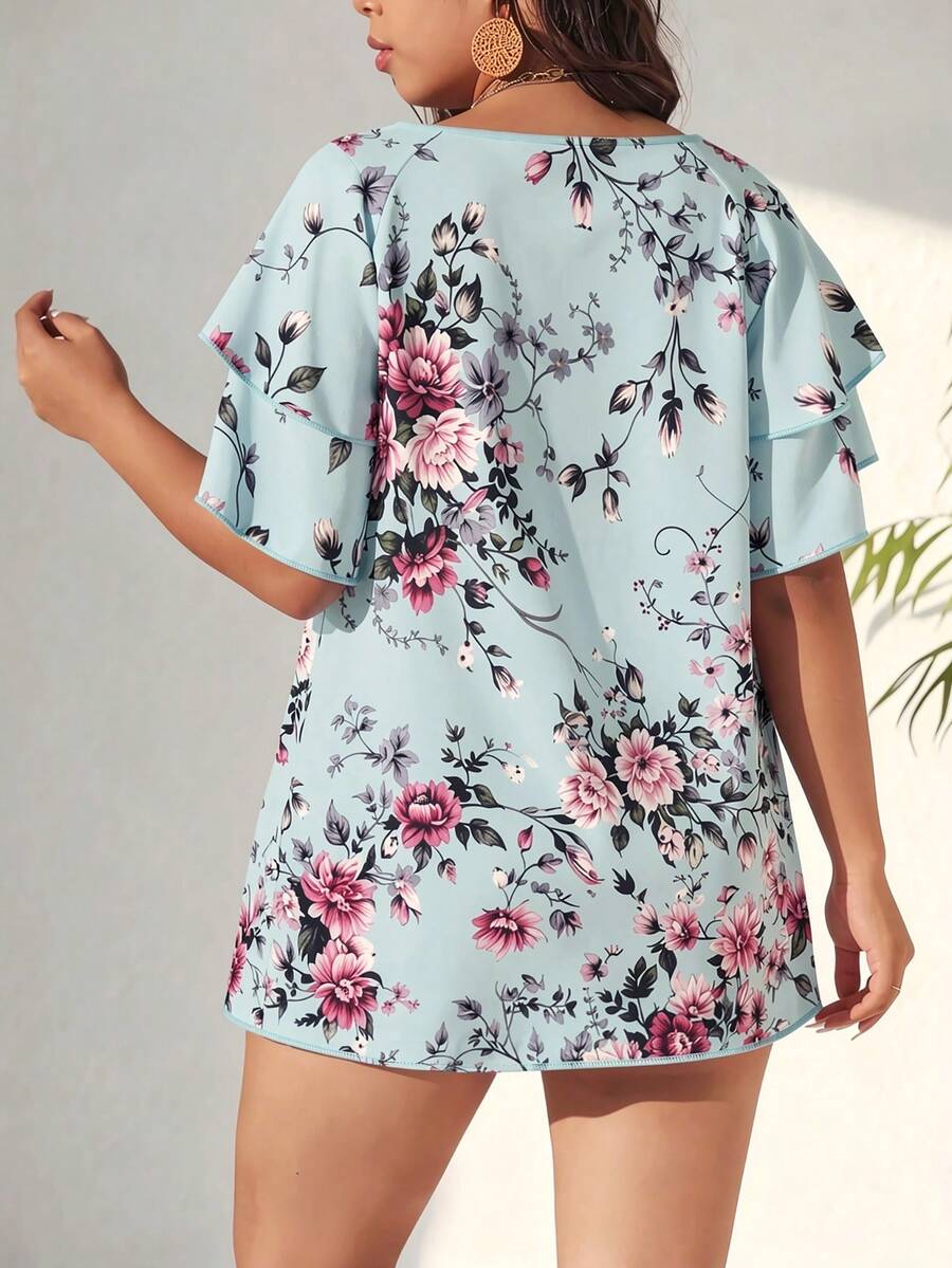 Ženska ležerna majica za plus size veličine sa printom srca