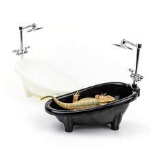 1pc Realistic Reptile & Small Pet Bath Tub, Suitable For Hamsters, Lizards, Turtles, Parrots And Birds, Aquarium And Cage Decor And Cleaning Accessory