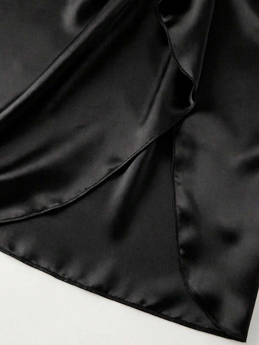 Ženska elegantna plisirana suknja sa vezivanjem i asimetričnim porubom