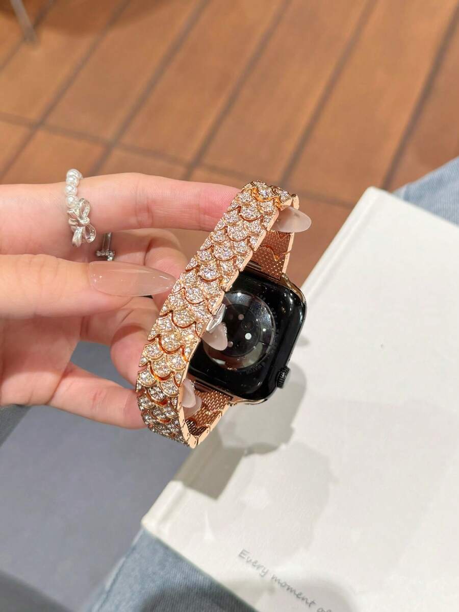 Metalna narukvica za sat sa kristalima, kompatibilna sa Apple Watch, odličan poklon