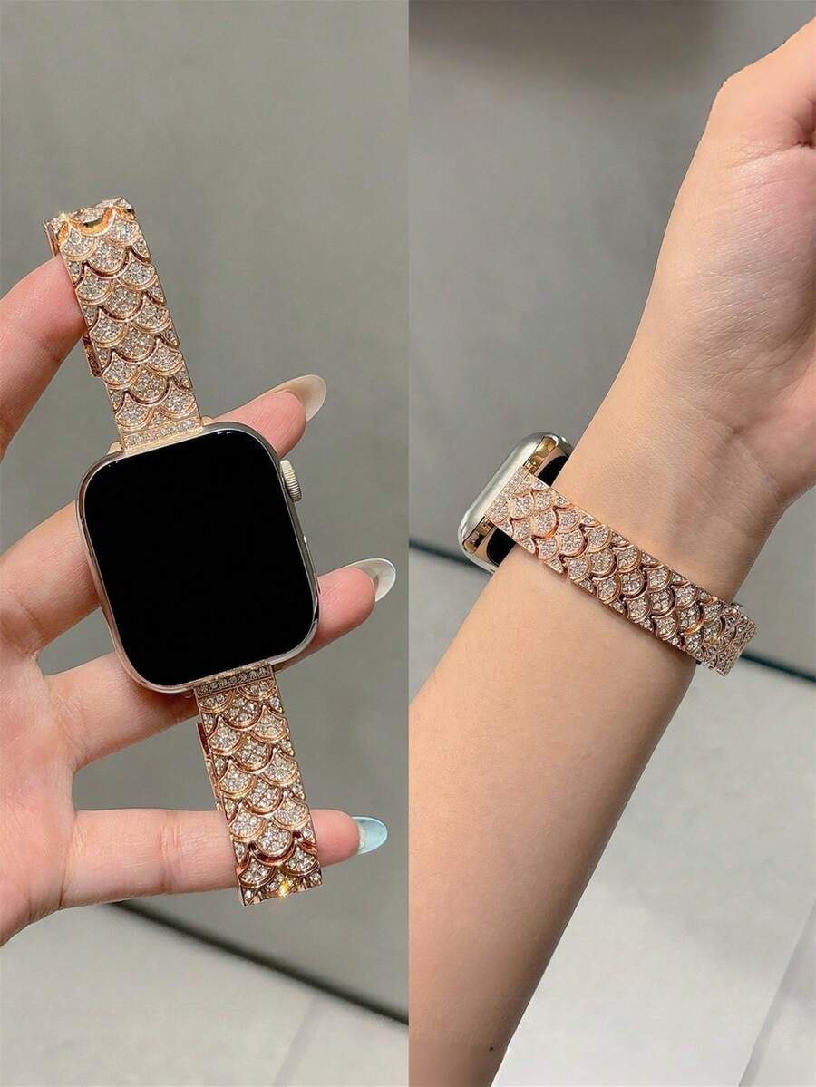 Metalna narukvica za sat sa kristalima, kompatibilna sa Apple Watch, odličan poklon