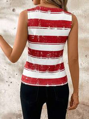 SHEIN Clasi Women's Independence Day American Flag Print V-Neck Camisole