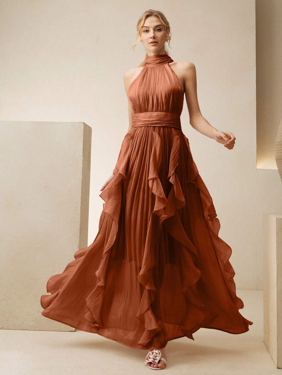 Ženska elegantna haljina bez rukava