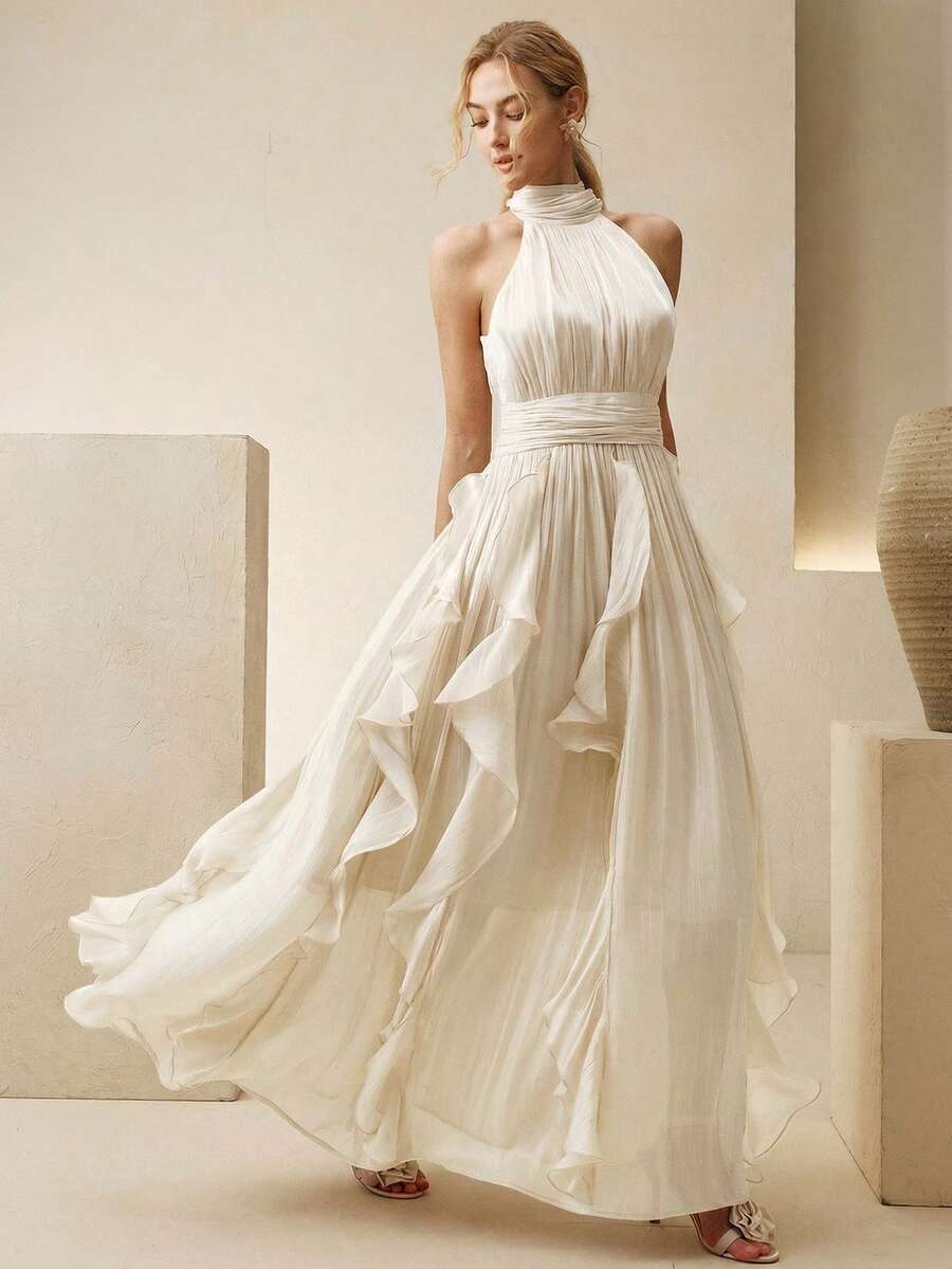 Ženska elegantna haljina bez rukava