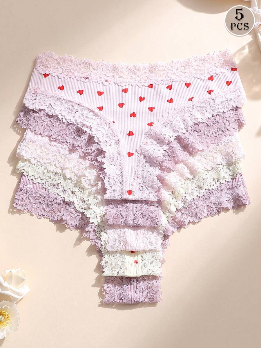 5 kom ženskih seksi čipkastih bešavnih gaćica, meke, udobne i prozračne