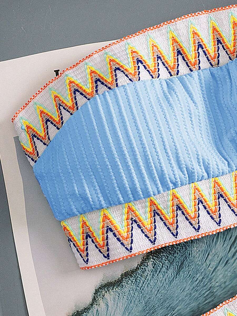 Ženski Patchwork Bandeau Bikini Set