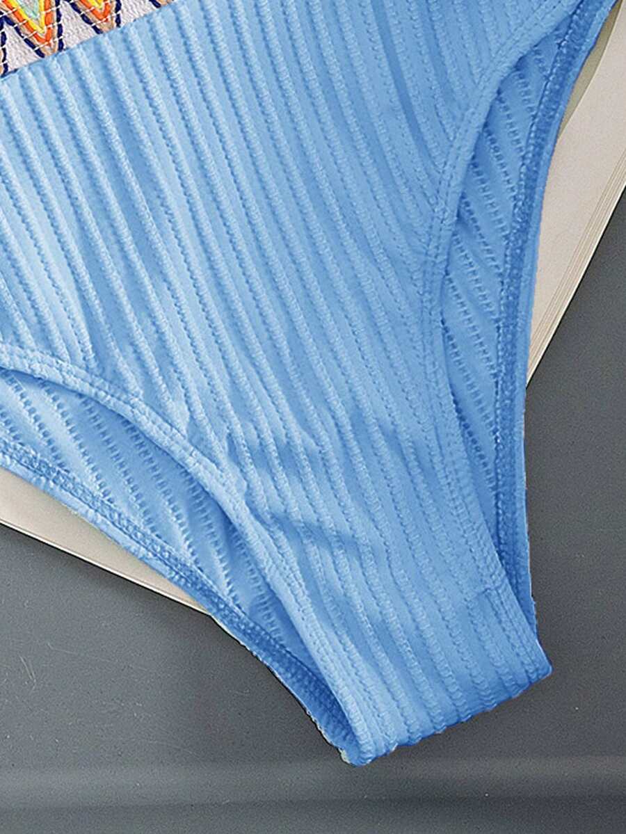 Ženski Patchwork Bandeau Bikini Set