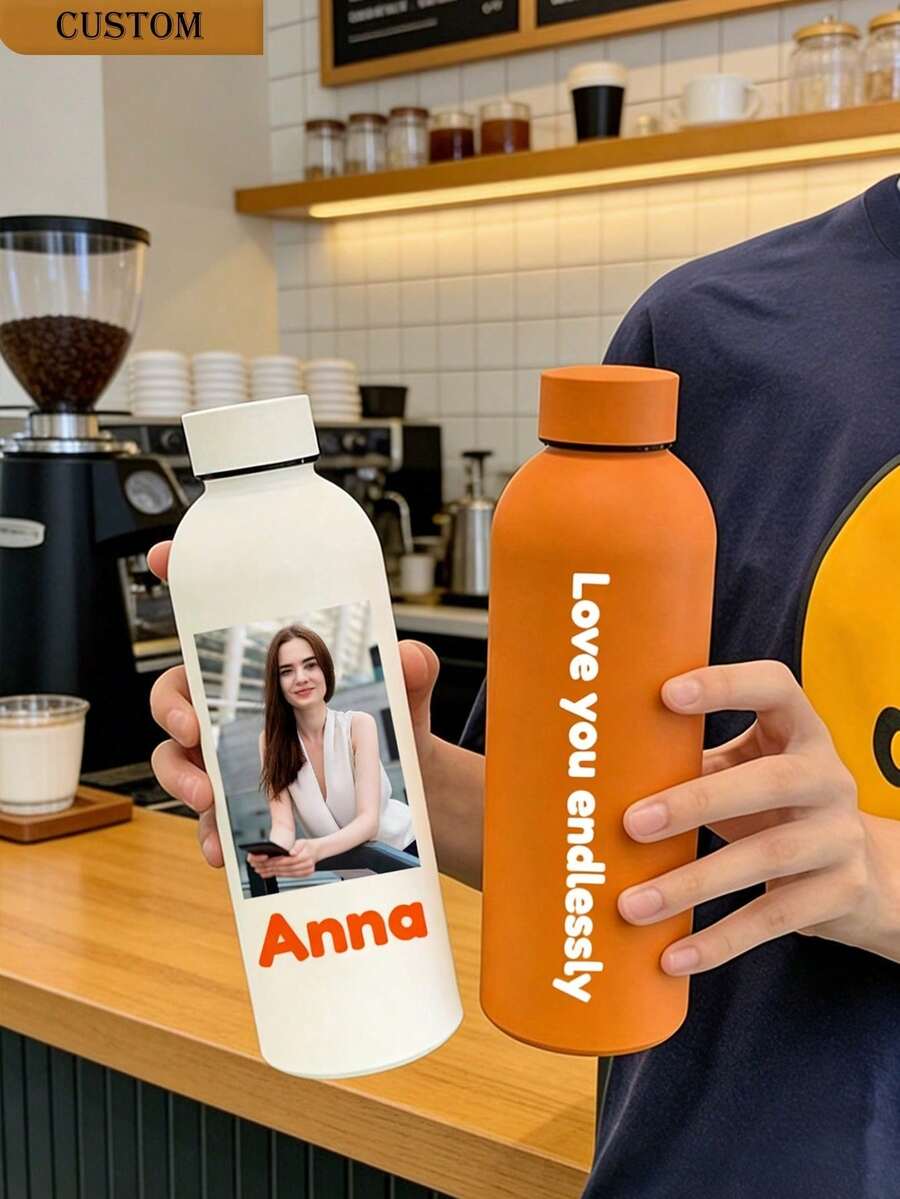 Personalizovana šolja/boca za kafu i sokove od nerđajućeg čelika, sportska boca za vodu, 500ml/17oz