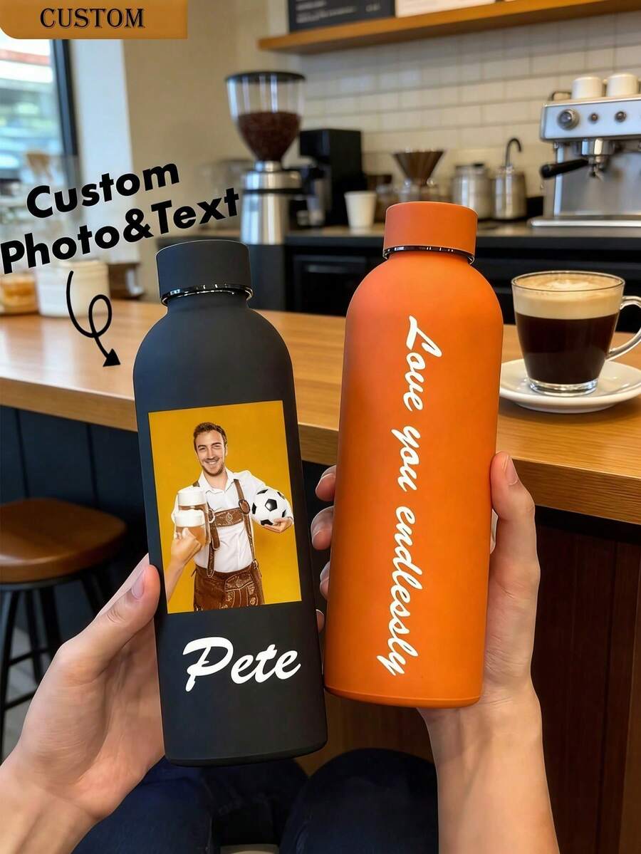 Personalizovana šolja/boca za kafu i sokove od nerđajućeg čelika, sportska boca za vodu, 500ml/17oz
