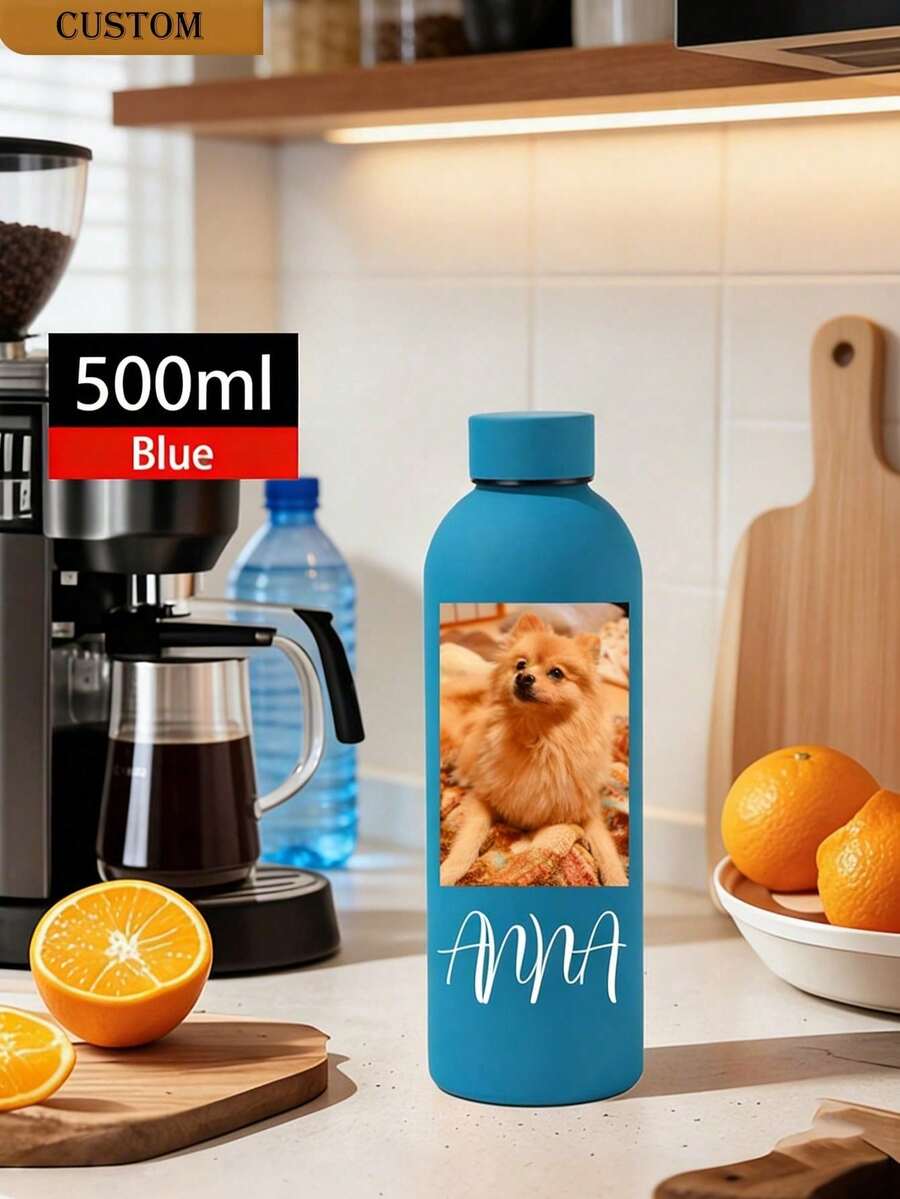 Personalizovana šolja/boca za kafu i sokove od nerđajućeg čelika, sportska boca za vodu, 500ml/17oz