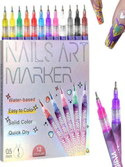 Set olovaka za nail art u 12 boja, markeri za nokte
