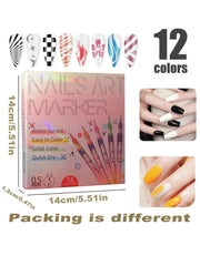 Set olovaka za nail art u 12 boja, markeri za nokte