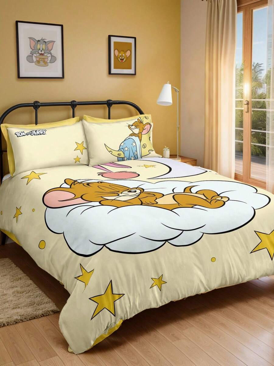 TOM & JERRY Set od 3 komada(1 jorgan-navlaka + 2 jastučnice bez punjenja)