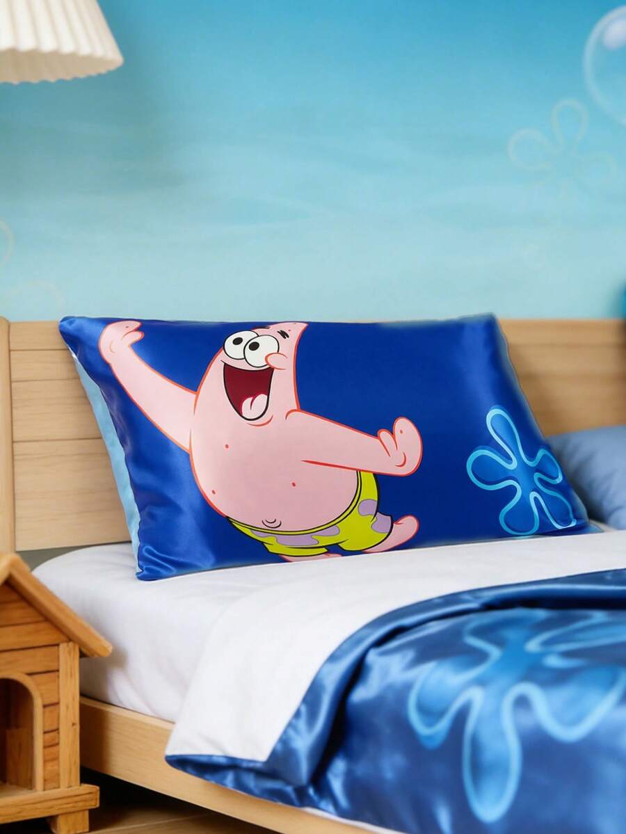 SpongeBob SquarePants 2 komada satenske jastučnice sa crtanim motivom, od mekog satenskog materijala, nežne za kosu, prozračne