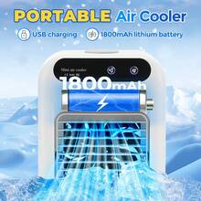 Hailicare Portable Desktop Fan With Dual Mist Nozzles, Adjustable Wind Speed - 500ml Water Tank, 2 Wind Speeds, 15° Tilt Louver, 1800mAh Battery, USB Powered, Suitable For Home/Office/Travel