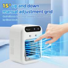 Hailicare Portable Desktop Fan With Dual Mist Nozzles, Adjustable Wind Speed - 500ml Water Tank, 2 Wind Speeds, 15° Tilt Louver, 1800mAh Battery, USB Powered, Suitable For Home/Office/Travel