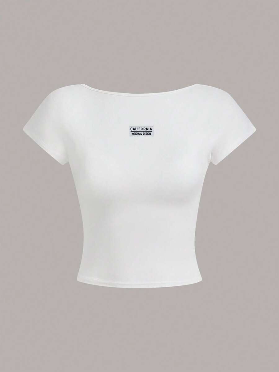 Ženska podstavljena seksi crop majica, slim fit