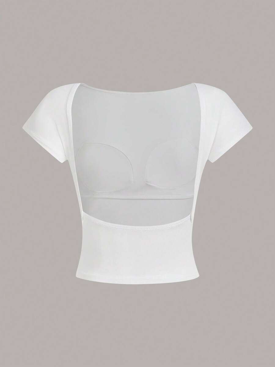 Ženska podstavljena seksi crop majica, slim fit