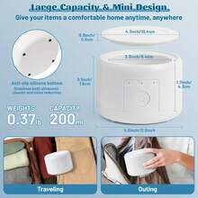 1pc 50Hz Ultrasonic Dental Cleaner, 200ml Denture Cleaning Solution, 3 Modes With Digital Timer, Suitable For Braces, Retainers, Orthodontic Appliances, Toothbrushes, Jewelry Cleaning