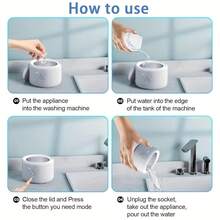1pc 50Hz Ultrasonic Dental Cleaner, 200ml Denture Cleaning Solution, 3 Modes With Digital Timer, Suitable For Braces, Retainers, Orthodontic Appliances, Toothbrushes, Jewelry Cleaning