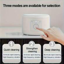 1pc 50Hz Ultrasonic Dental Cleaner, 200ml Denture Cleaning Solution, 3 Modes With Digital Timer, Suitable For Braces, Retainers, Orthodontic Appliances, Toothbrushes, Jewelry Cleaning
