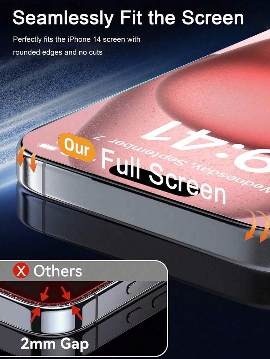 Pakovanje od 3 ultra izdržljiva HD kaljena stakla za zaštitu celog ekrana, kompatibilna sa iPhone 18 Pro/18 Pro Max/17/17Pro/17Air/17Pro Max, 16/16Pro/16Plus/16Pro Max, 15/15Plus/15Pro/15Pro Max, 14/14Plus/14Pro/14Pro Max/13/13Pro/13Pro Max/12/11/11Pro/11