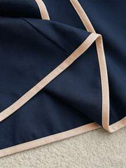 Franclia Women's Elegant Contrast Color Trim Bow Decor Camisole Top, Summer Party Navy Blue