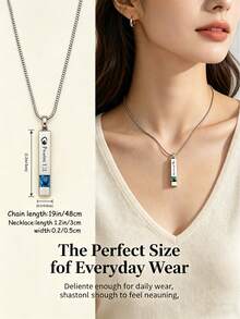1pc Customized Birthday Stone Cremation Necklace, Free Engraving Urn Pendant, Pet Memorial Jewelry, Suitable For Dogs, Cats And Other Deceased Loved Ones