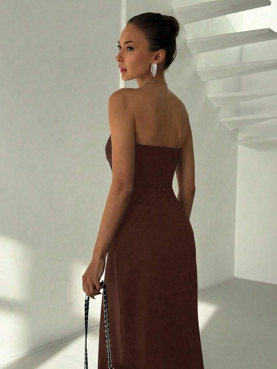Ženska Elegantna Haljina sa Metalnim Dekorom