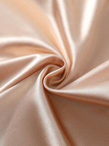 EMERY ROSE Women's Elegant Vacation Style Solid Color Satin One-Shoulder Metallic Decor Blouse
