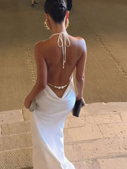 Ženska Bela Letnja Elegantna Haljina