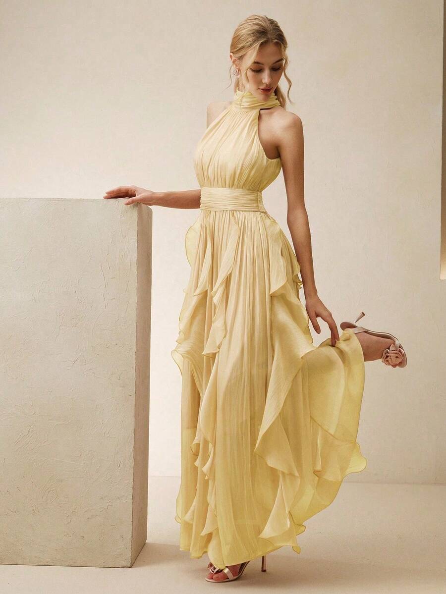 Ženska elegantna haljina bez rukava