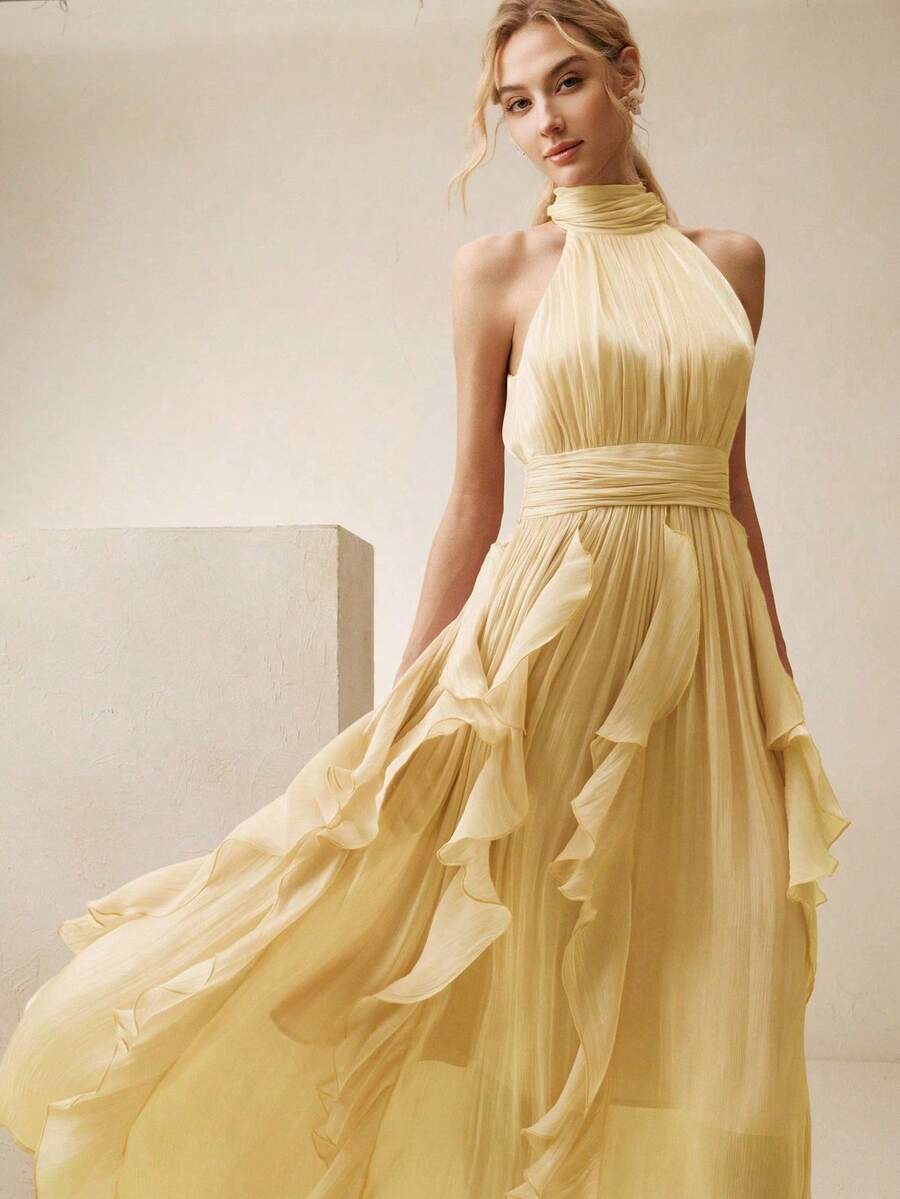 Ženska elegantna haljina bez rukava