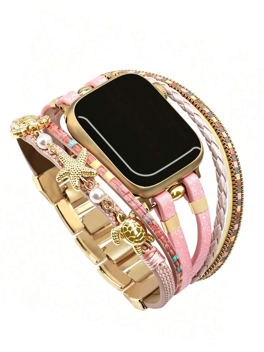 Luksuzna zlatna narukvica za sat, kompatibilna sa Apple Watch 41mm, 40mm, 38mm, 45mm, 44mm, 42mm, 49mm