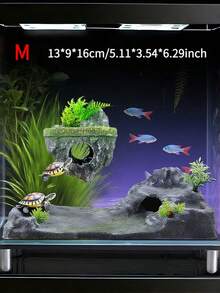 Floating Aquarium Landscape Stone Decor Artificial Fake Mountain Rock Hiding Cave Fish Tank Ornament Realistic Scenery Aquascape Supplies Creative Hidden Shelter Decoration