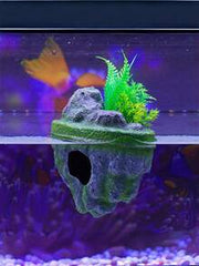 Floating Aquarium Landscape Stone Decor Artificial Fake Mountain Rock Hiding Cave Fish Tank Ornament Realistic Scenery Aquascape Supplies Creative Hidden Shelter Decoration