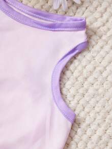 PETSIN 1pc Crown Letter Printed Pet Tank Top Purple Pinkey Pink Casual Style Soft Breathable Anti Hair Pet Clothes