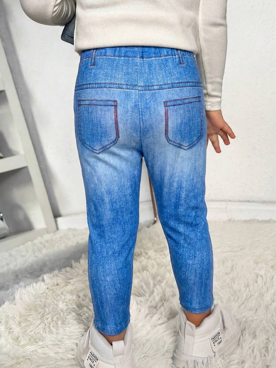 5 komada zimskih pantalona za devojčice sa crtanim vezenim motivima