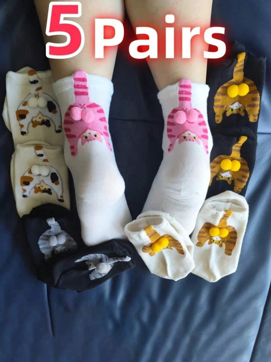 Slatke čarape sa mačjim šarom - 3D dizajn