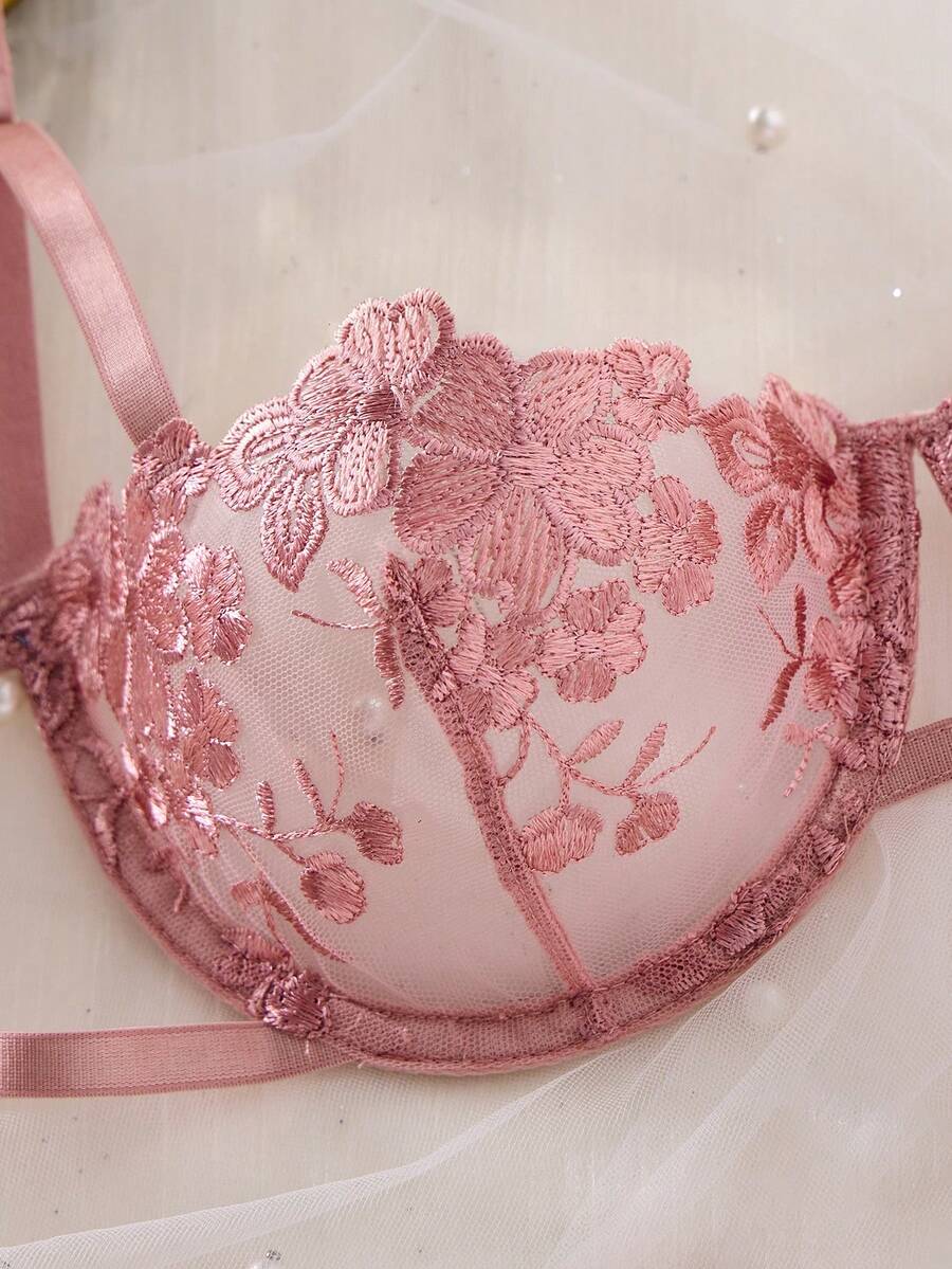 Crystal Vow 2 kom/set ženski donji veš set u nebesko plavoj boji sa vezom i pertlanjem