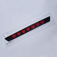 Heart-Shaped Heartbeat Pattern Brake Light Sticker, Electrocardiogram Tail Light Sticker, 3D Carbon Fiber Matte Finish, Adds Eye-Catching Safety Markings To Vehicles