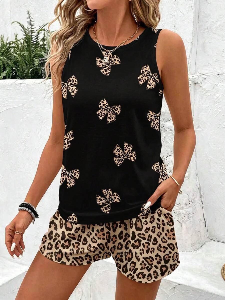 Ženski Casual Boho Majica i Šorts  Set